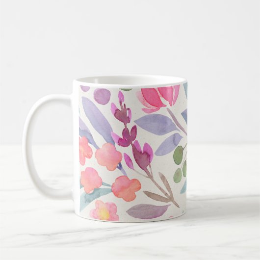 Rosa Blütenfarbe Einfache Farbe Kaffeetasse (Links)
