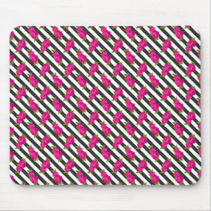 Rosa Blütenfarbe in vertikalen Streifen Mousepad