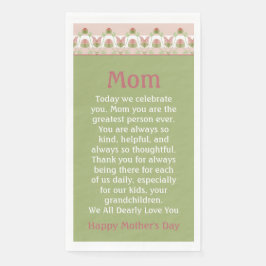 Rosa Blütenfarbe und hellgrün Serviette