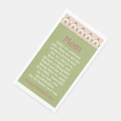 Rosa Blütenfarbe und hellgrün Serviette (Ecke)