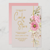 Rosa Blütenfarben Blumenzwiebeln Einladung (Vorne/Hinten)