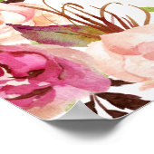 Rosa Blütenfarben Elegantes Brautparty Foto Prop. Poster (Ecke)