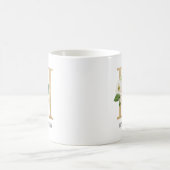 Rosa Blütenfarben, goldene Buchstaben H Monogramm Kaffeetasse (Mittel)