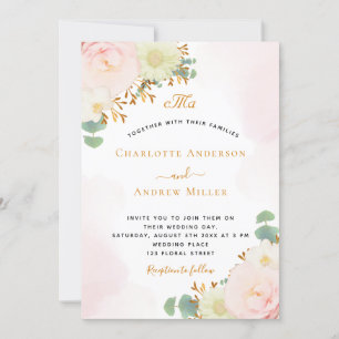 Rosa Blütenfarben, goldene Mongolenhochzeit