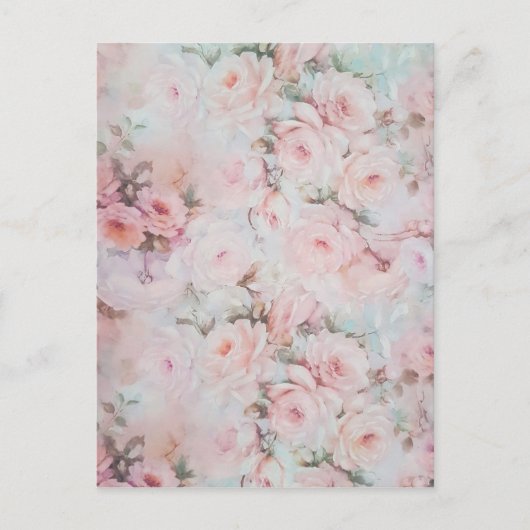 Rosa Blütenfarben Rosa Boho Country Bloral Postkarte (Vorderseite)
