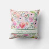 Rosa Blütenfarben-Schriftbild Kissen (Rückseite)