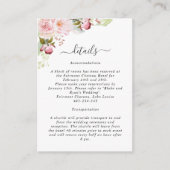 Rosa, blütenfarbene Blütenhochzeit Details Empfang Begleitkarte (Vorderseite)