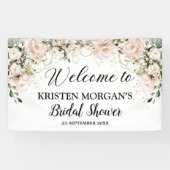 Rosa blütenfarbene Rose Gold Brautparty Banner (Horizontal)