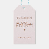Rosa blütenfarbenes Kupfer-Brautparty Vielen Dank Geschenkanhänger (Rückseite)