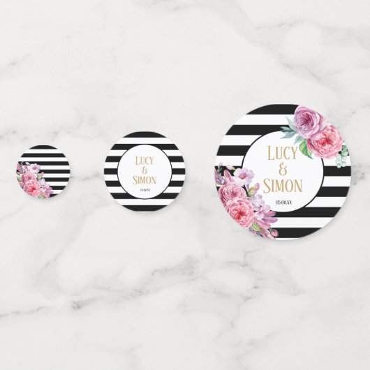 Rosa Blütenfeier Konfetti (Vorderseiten)