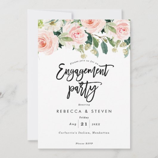 Rosa Blütenfest Einladung (Vorderseite)