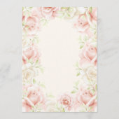 Rosa Blütenflora Elegante romantische Hochzeit Einladung (Rückseite)