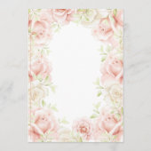 Rosa Blütenflora Elegante romantische Hochzeit Einladung (Rückseite)