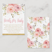 Rosa Blütenflora Girl-Dusche Bringen Sie ein Buch Begleitkarte (Vorne/Hinten)