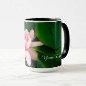 Rosa Blütenfotografie Individuelle Name Tasse (VorderseiteRechts)