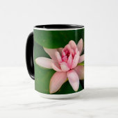 Rosa Blütenfotografie Individuelle Name Tasse (Vorderseite Links)