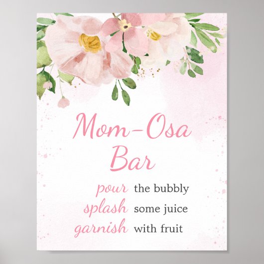 Rosa Blütenfrühlingssonne Mama Osa Bar Poster (Vorne)