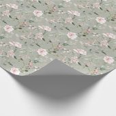 Rosa Blütengarten Hummingbird Geschenkpapier (Ecke)