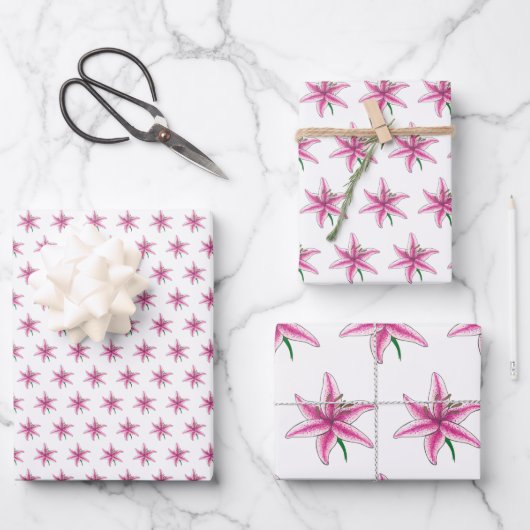 Rosa Blütengarten Party Polterabend Geschenkpapier Set (Vorderseite)