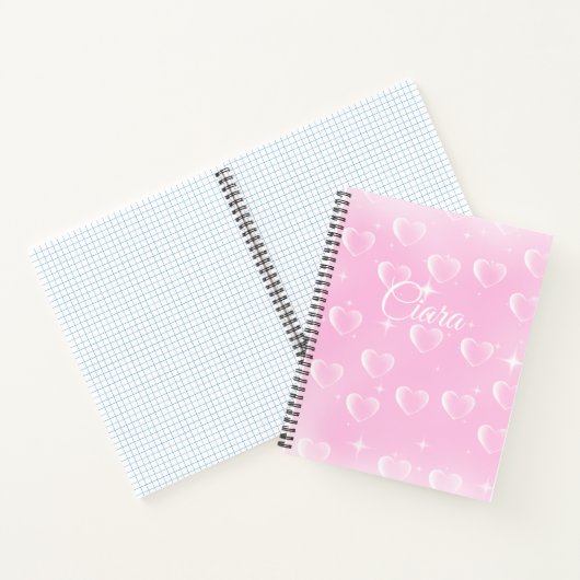 Rosa Blütenglanz und Herz Notizblock (Innenseite)