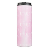 Rosa Blütenglanz und Herz Thermosbecher (Rückseite)