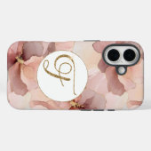 Rosa Blütengold Glitzer Buchstabe F Case-Mate iPhone Hülle (Rückseite (Horizontal))