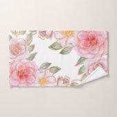 Rosa Blütengold Glitzer Schmetterling Badhandtuch Set (Handtuch)
