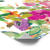 Rosa Blütengold Glitzer Sweet 16 Willkommen Poster (Ecke)