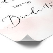 Rosa Blütengold Hinweis für das Brautschild Poster (Ecke)