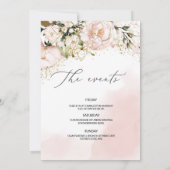 Rosa Blütengold Junggeselinnen-Abschied Einladung (Rückseite)
