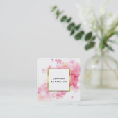 Rosa Blütengold-Profi Quadratische Visitenkarte (Stehend Vorderseite)