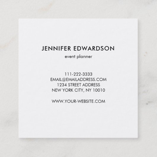 Rosa Blütengold-Profi Quadratische Visitenkarte (Rückseite)