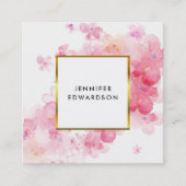 Rosa Blütengold-Profi Quadratische Visitenkarte (Vorderseite)