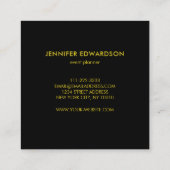 Rosa Blütengold-Profi Quadratische Visitenkarte (Rückseite)