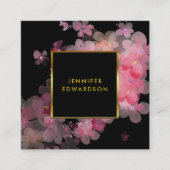 Rosa Blütengold-Profi Quadratische Visitenkarte (Vorderseite)