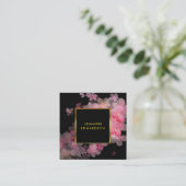 Rosa Blütengold-Profi Quadratische Visitenkarte (Stehend Vorderseite)