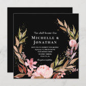 Rosa Blütengoldblüte bei Christlicher Schwarzer Ho Einladung (Vorne/Hinten)