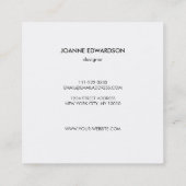 Rosa Blütengoldrahmen beruflich Quadratische Visitenkarte (Rückseite)