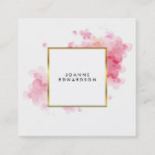Rosa Blütengoldrahmen beruflich Quadratische Visitenkarte (Vorderseite)