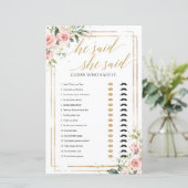 Rosa Blütengoldrahmen er sagte, sie sagte Spiel (Stehend Vorderseite)