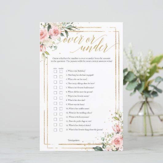 Rosa Blütengoldrahmen über oder unter dem Spiel (Stehend Vorderseite)