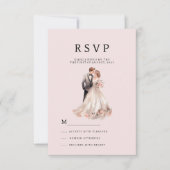 Rosa blütengraues Blumenpaar Foto UAWG Einladung (Vorderseite)