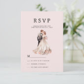 Rosa blütengraues Blumenpaar Foto UAWG Einladung (Stehend Vorderseite)