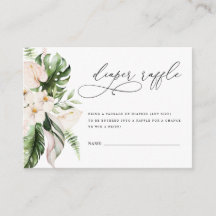 Rosa Blütengrün Girl Diaper Raffle 