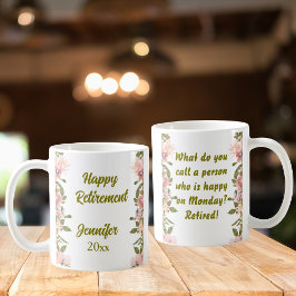 Rosa Blütengrün Happy Rentiment lustige Geschenke Kaffeetasse