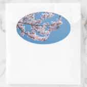 Rosa Blütenhimmel Ovaler Aufkleber (Tasche)