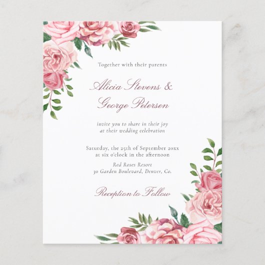 Rosa Blütenhochzeit (Vorderseite)