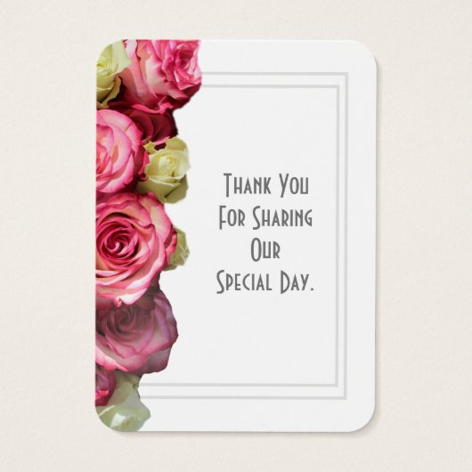 Rosa Blütenhochzeit danke (Rückseite)