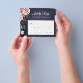 Rosa Blütenhochzeit der Marine RSVP Flyer (Gruppe)