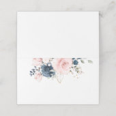 Rosa Blütenhochzeit der Navy Rose Platzkarte (Außenseite Aufgefaltet)